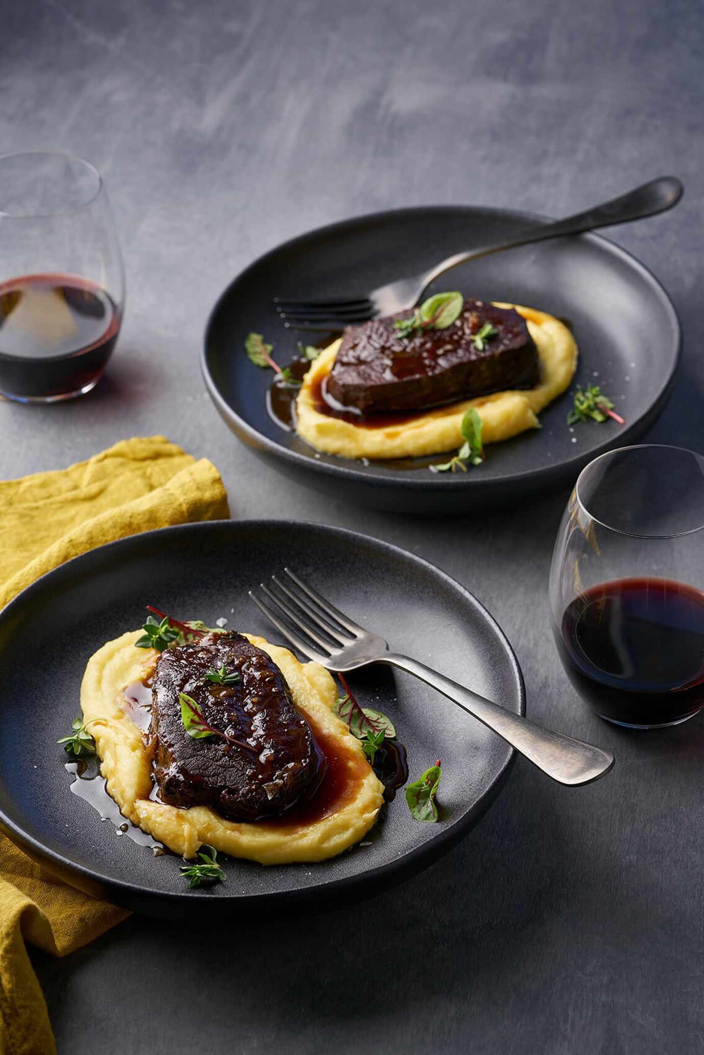 Braised oyster blade with parsnip puree
