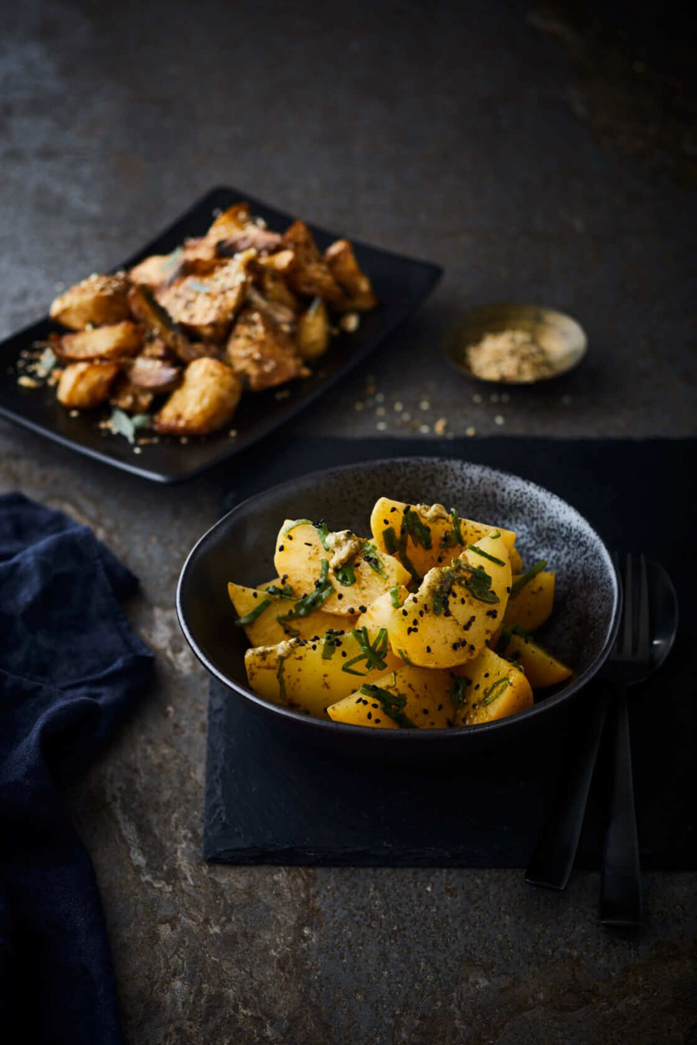 Steamed swede with miso seaweed butter
