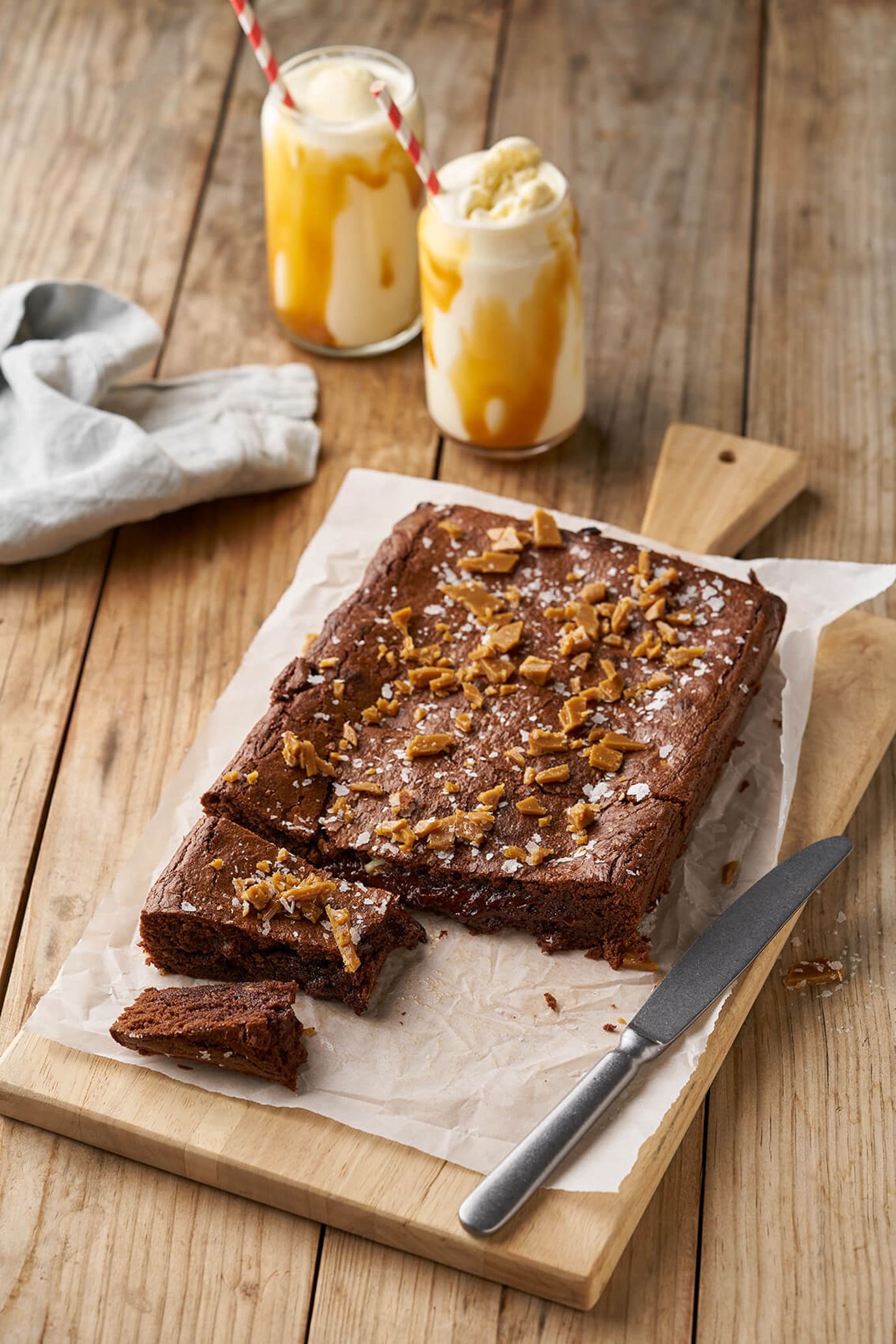 Triple choc toffee brownie