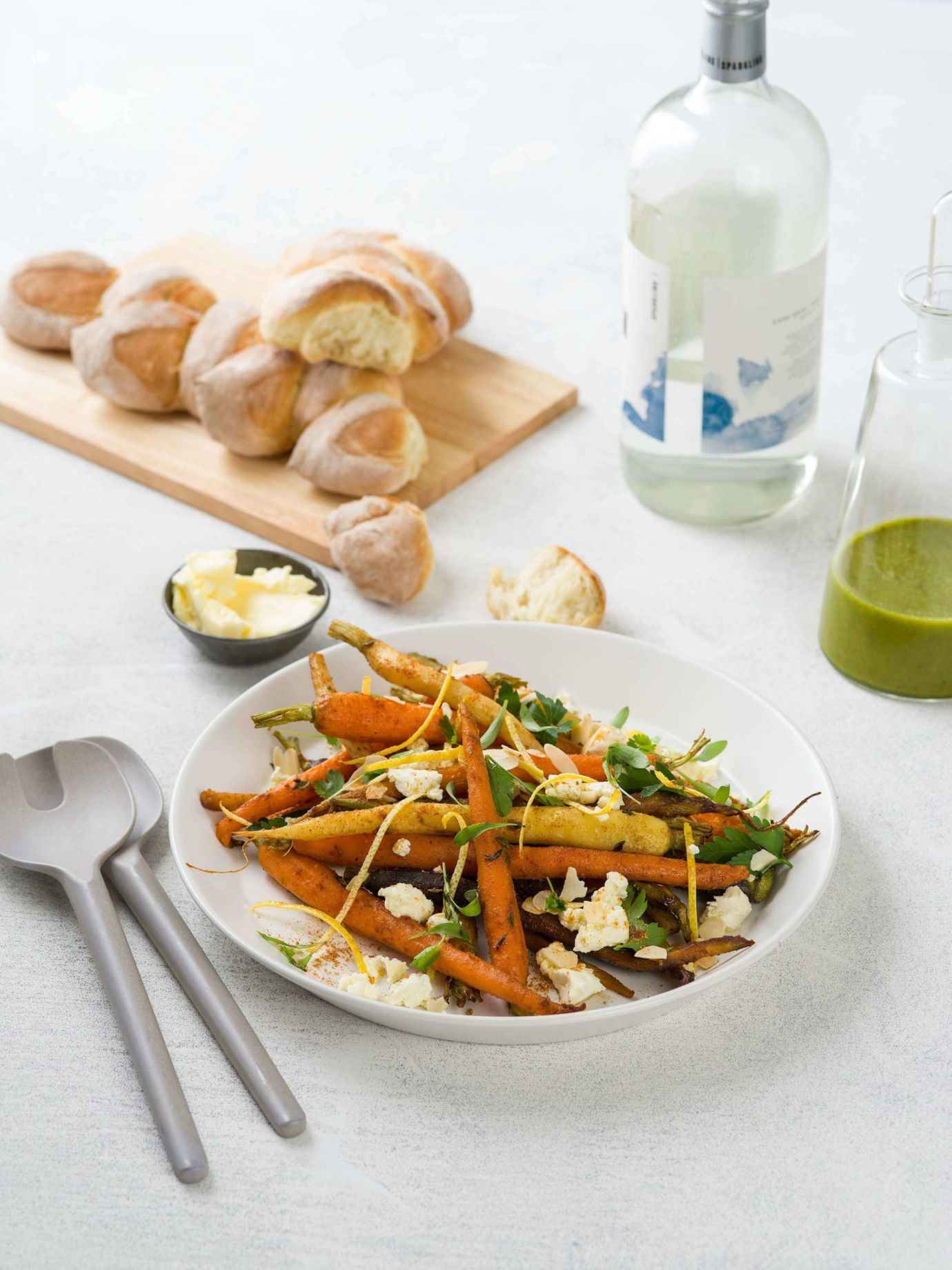 Roasted heirloom carrots with Persian fetta