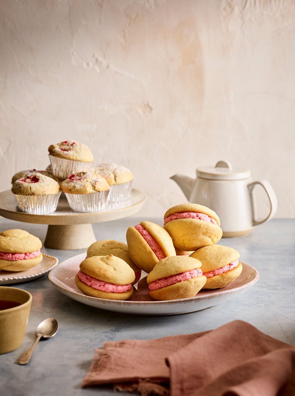 Fruit muffins and whoopie pies