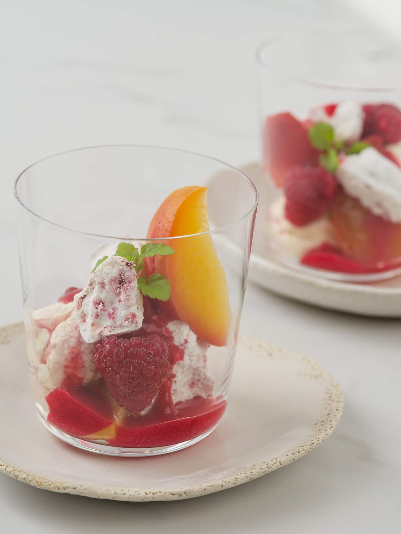 Peach melba mess