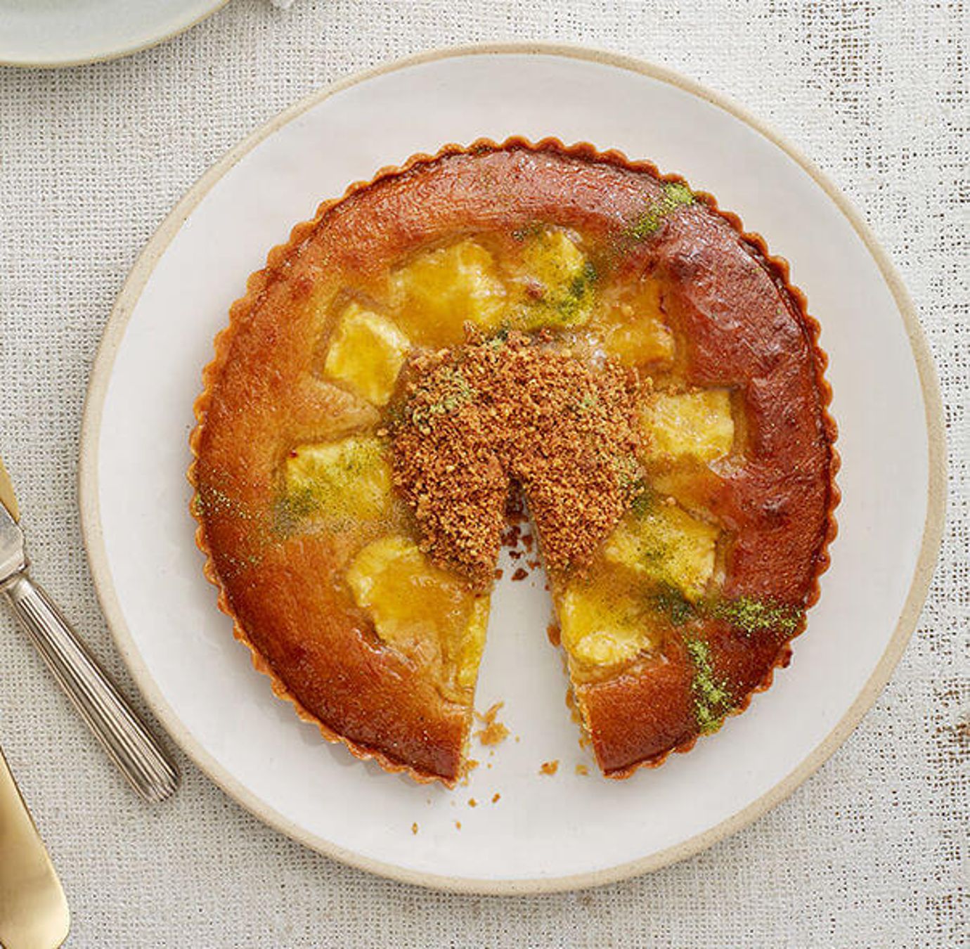 Salted pineapple and brown sugar frangipane tart