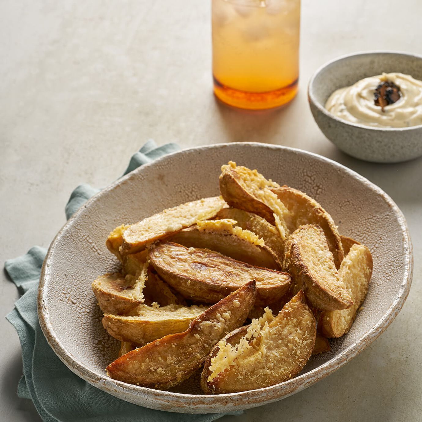 Truffle parmesan potato wedges