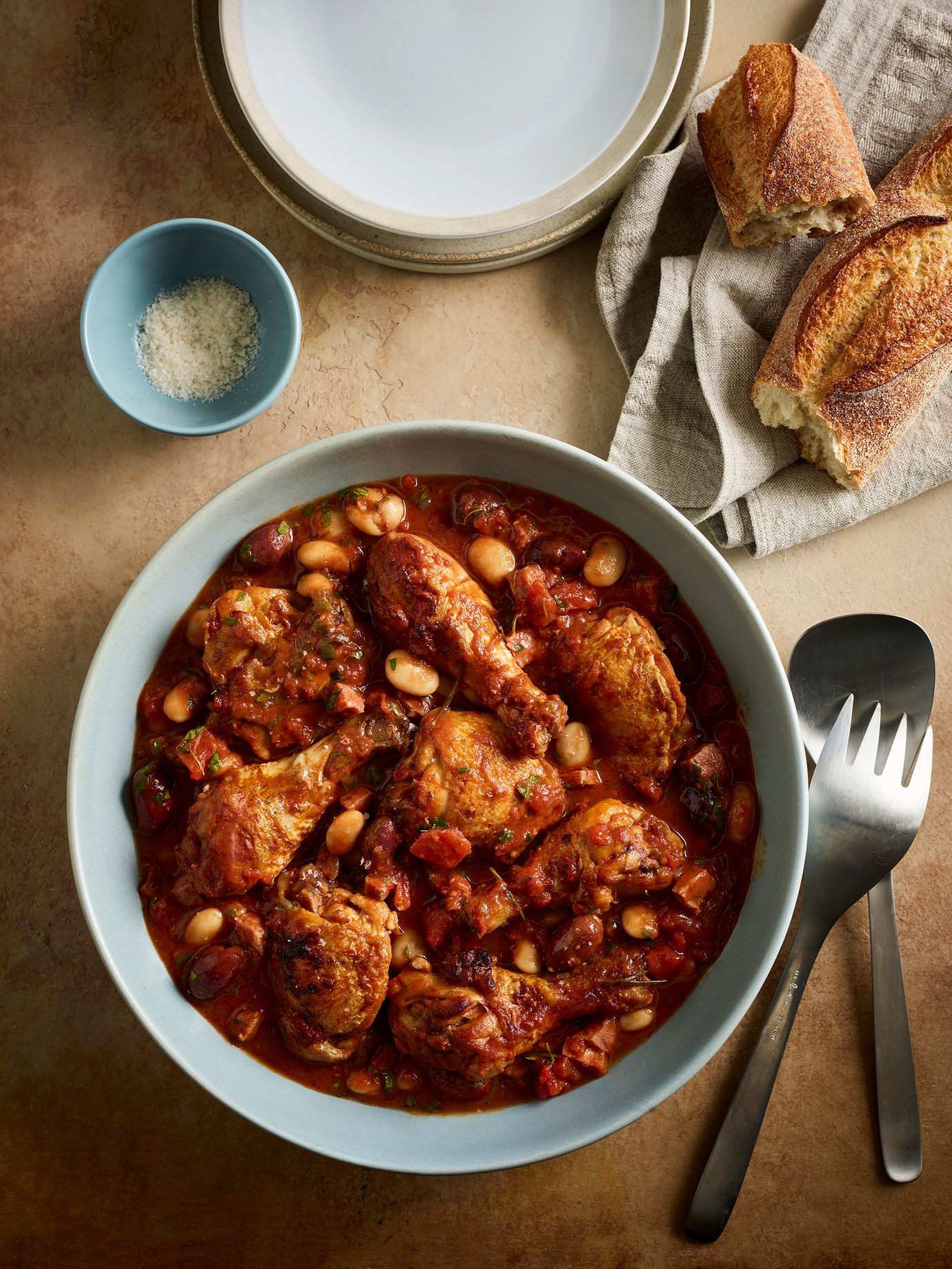 Chicken Cacciatore with beans and olives
