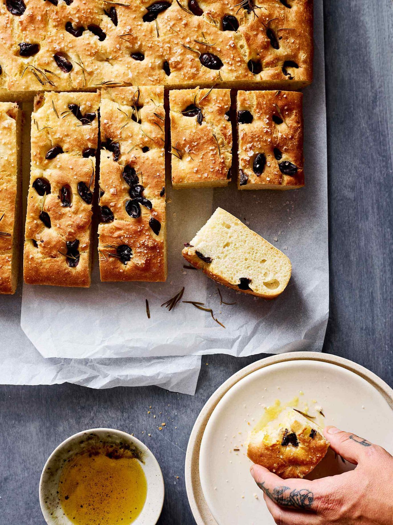 Olive and rosemary focaccia