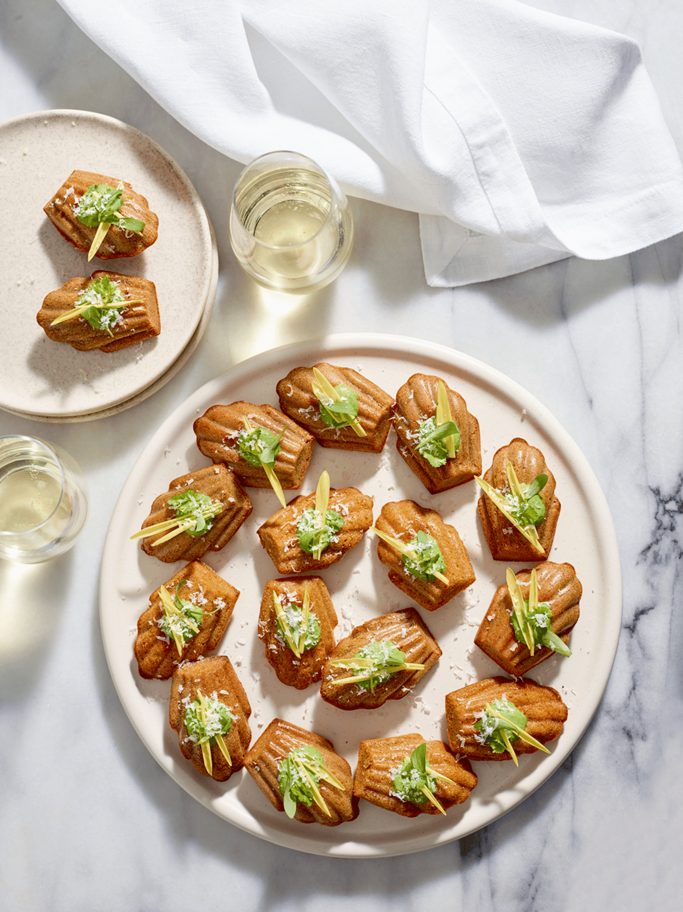 Sweetcorn madeleine with coriander sauce