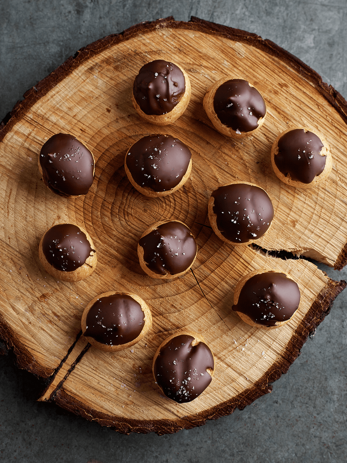 Profiteroles with chicken liver parfait