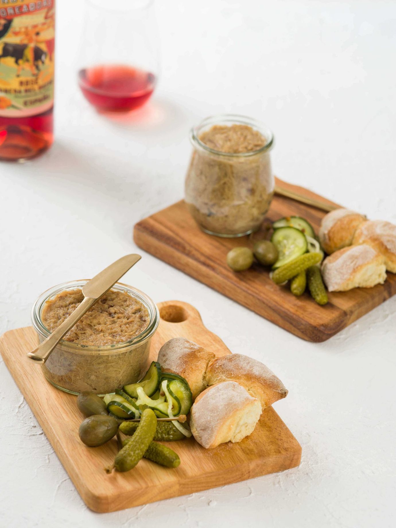Rabbit rillettes with pickled cucumber