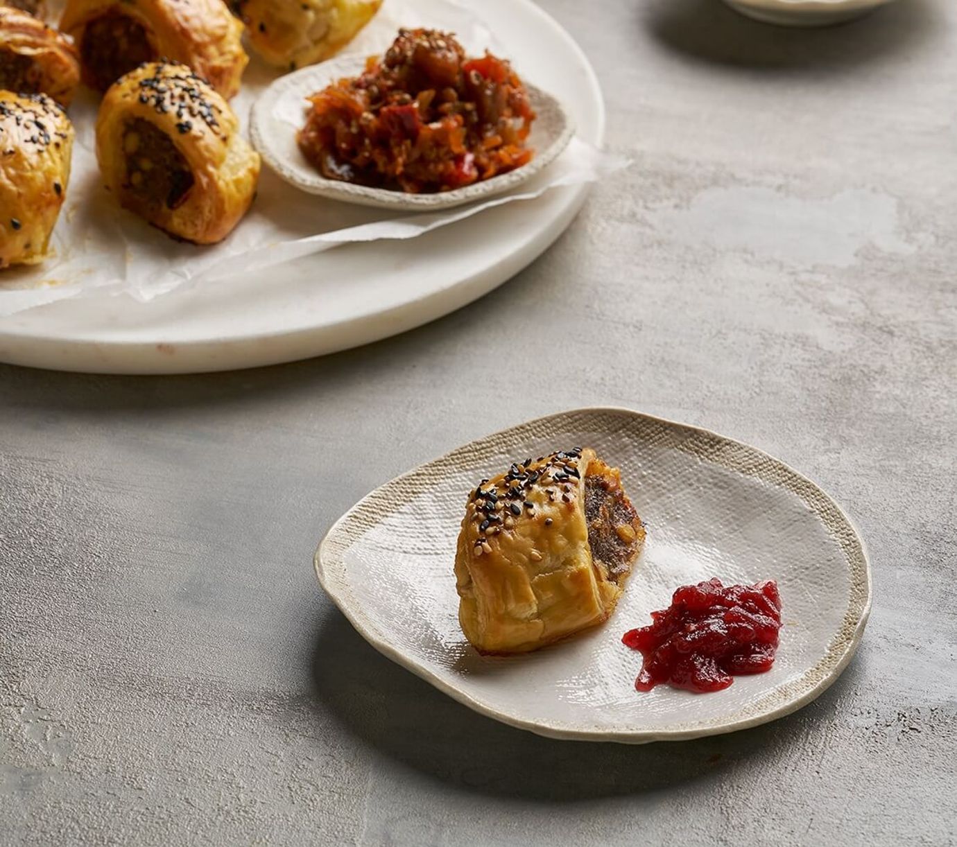 Spiced lamb sausage rolls