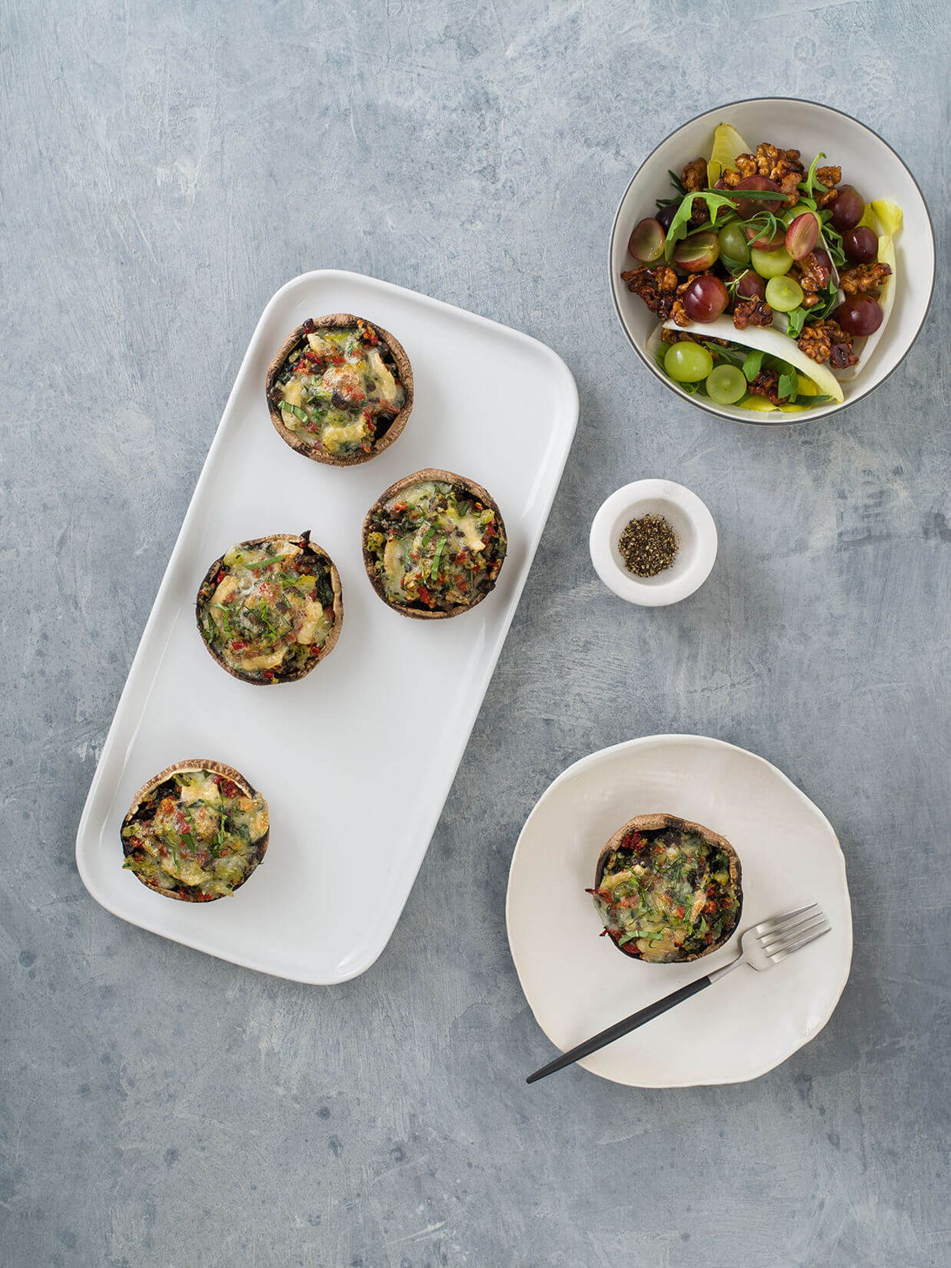 Stuffed mushroom cups with taleggio