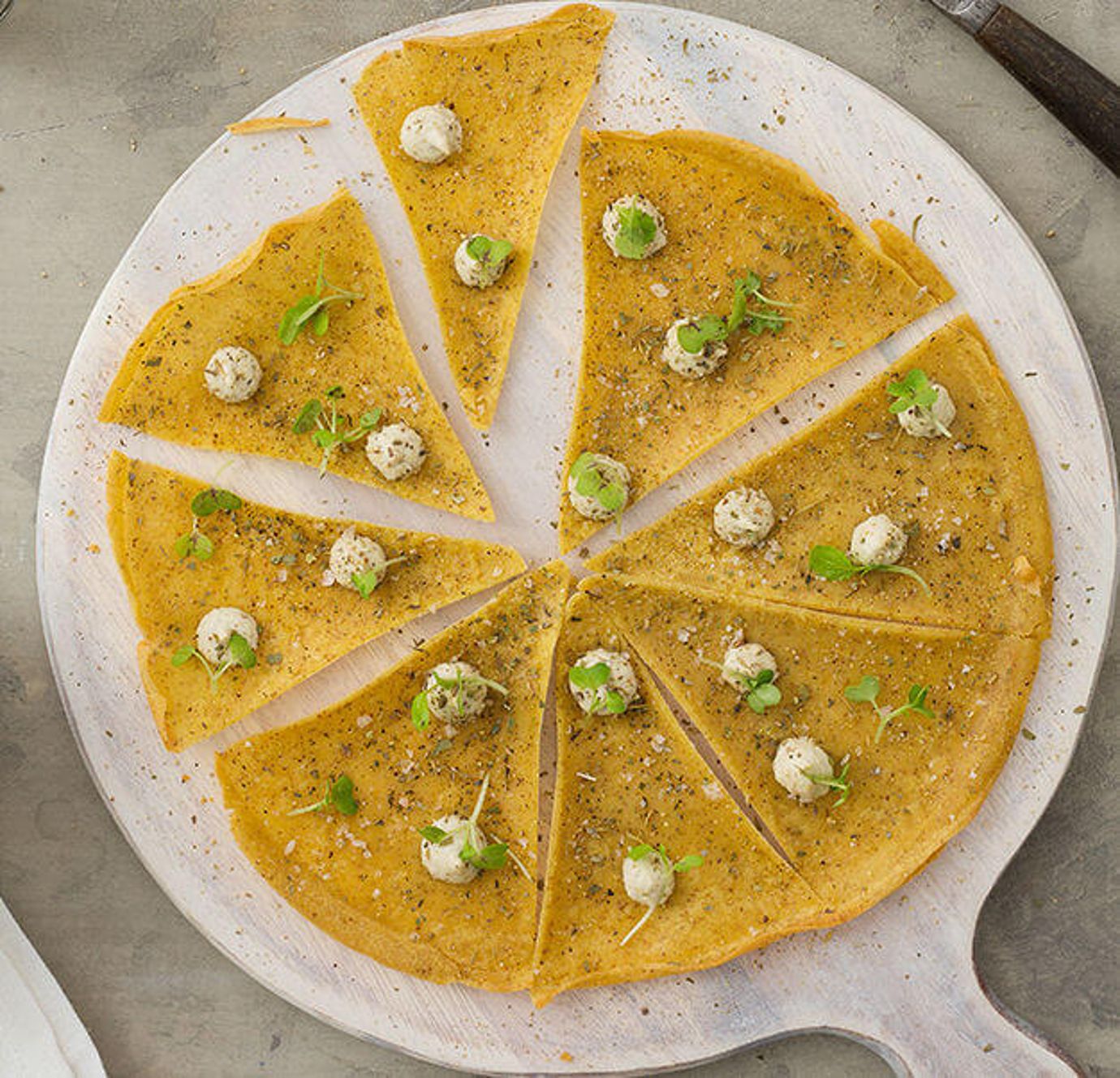 Socca with babaganoush