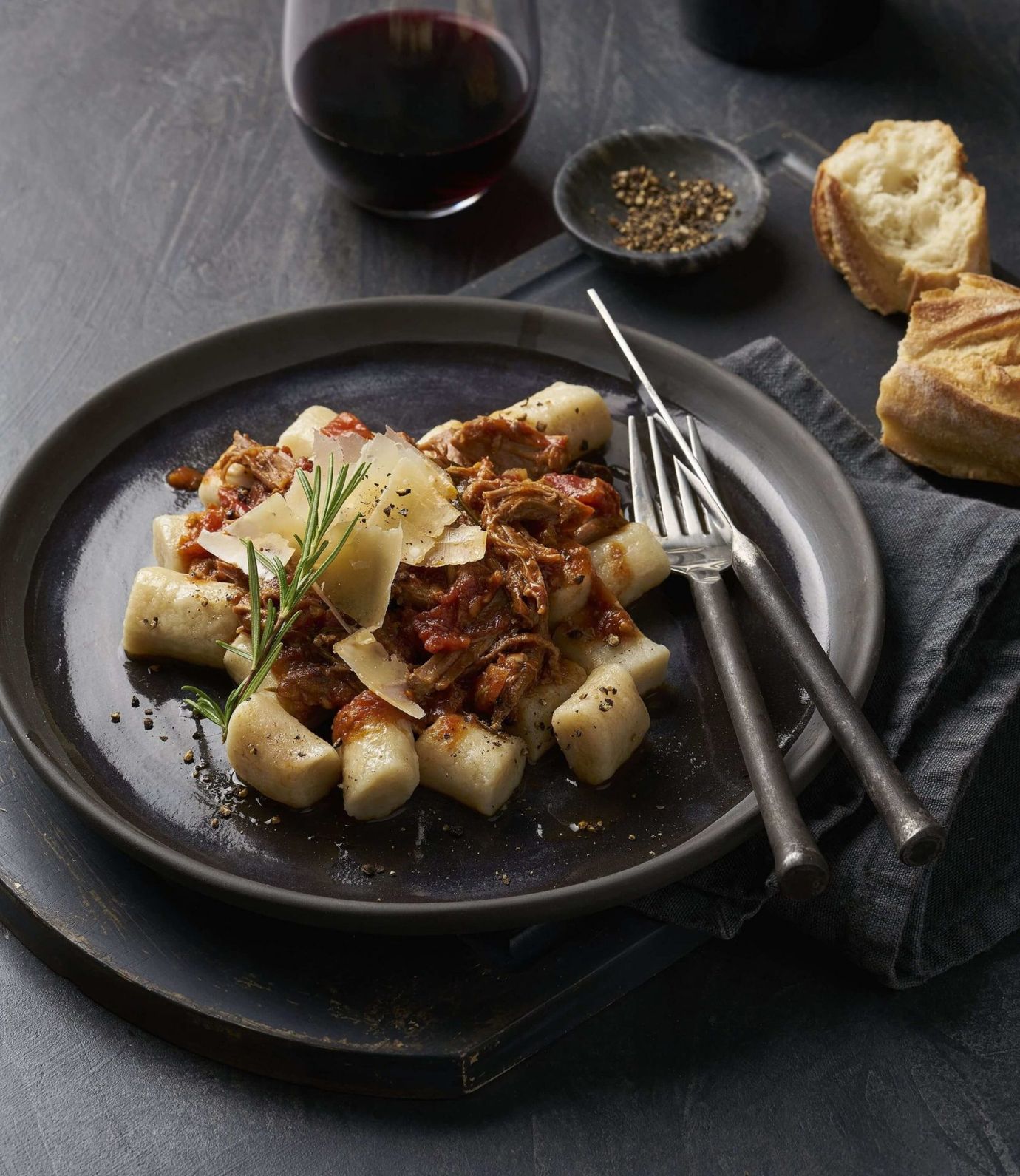 Lamb ragout with potato gnocchi
