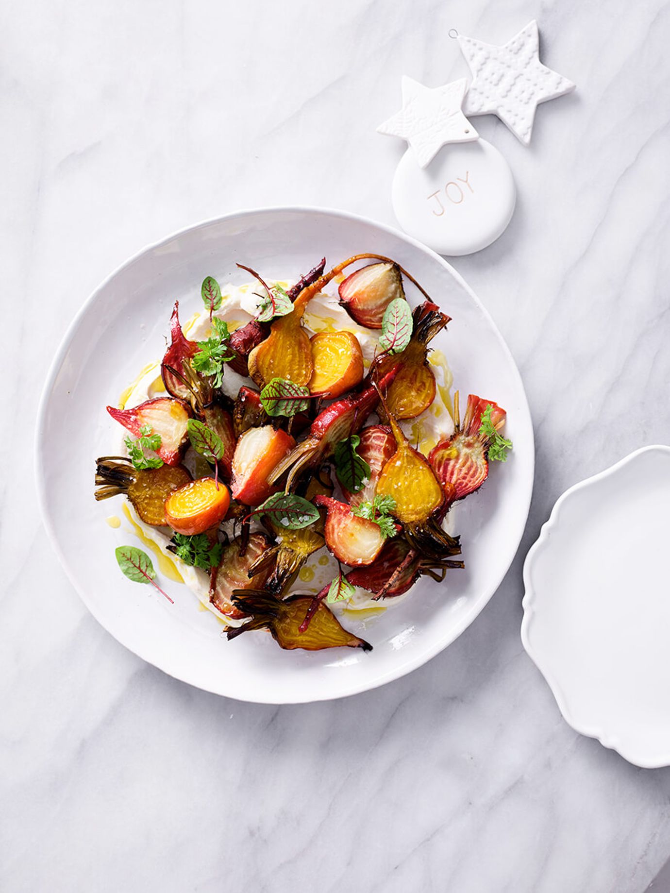 Roasted beets with horseradish labneh