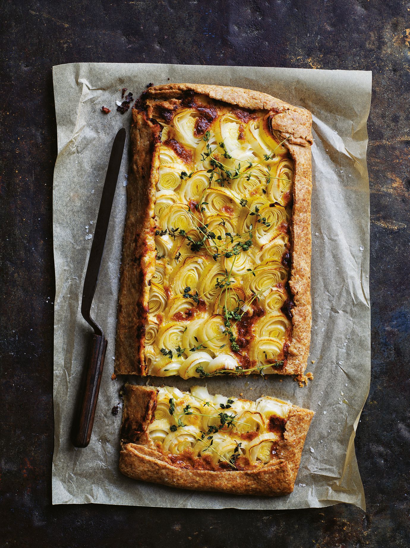 Caramelised leek tart