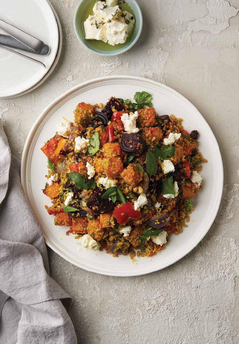 Freekeh and roasted vegetable salad