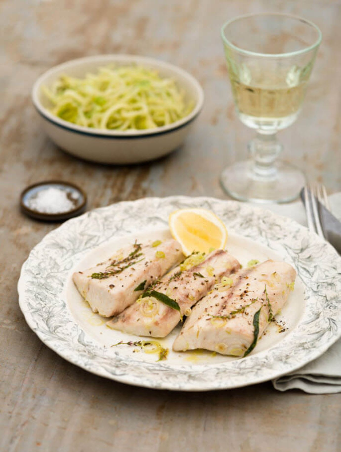 Kingfish with lemon verbena and lemongrass