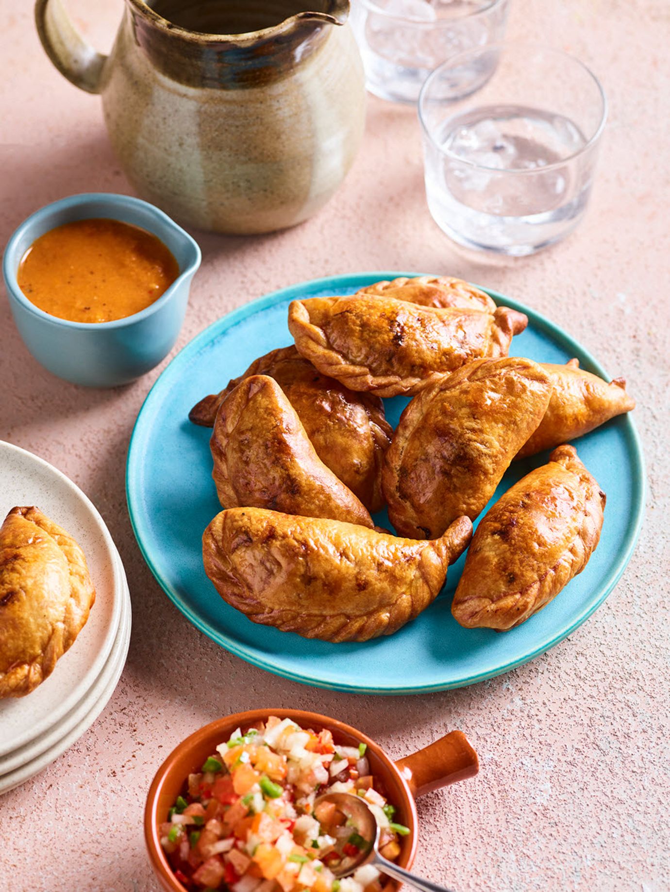 Chicken empanadas with pebre