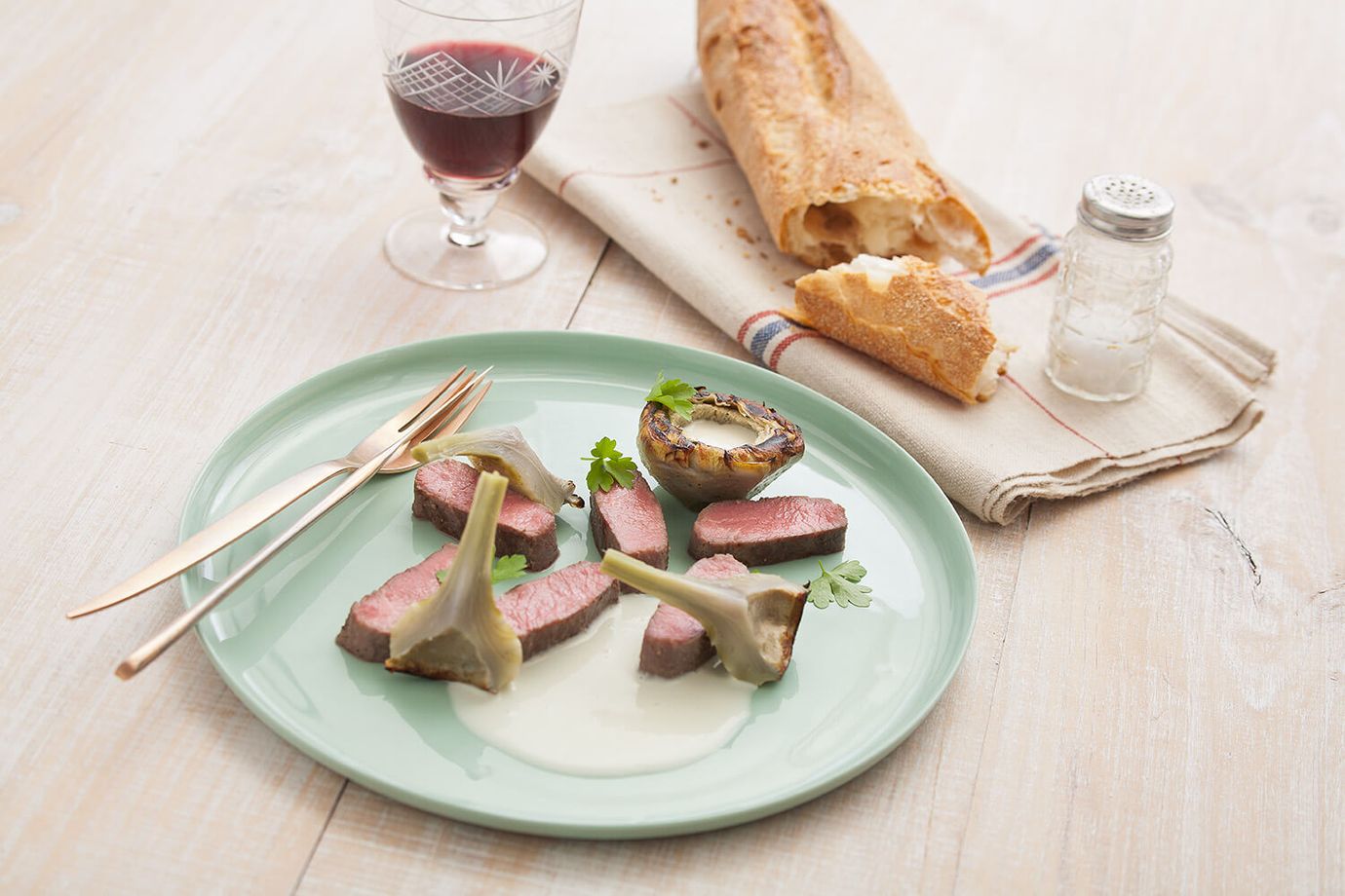 Lamb and artichoke with pecorino sauce