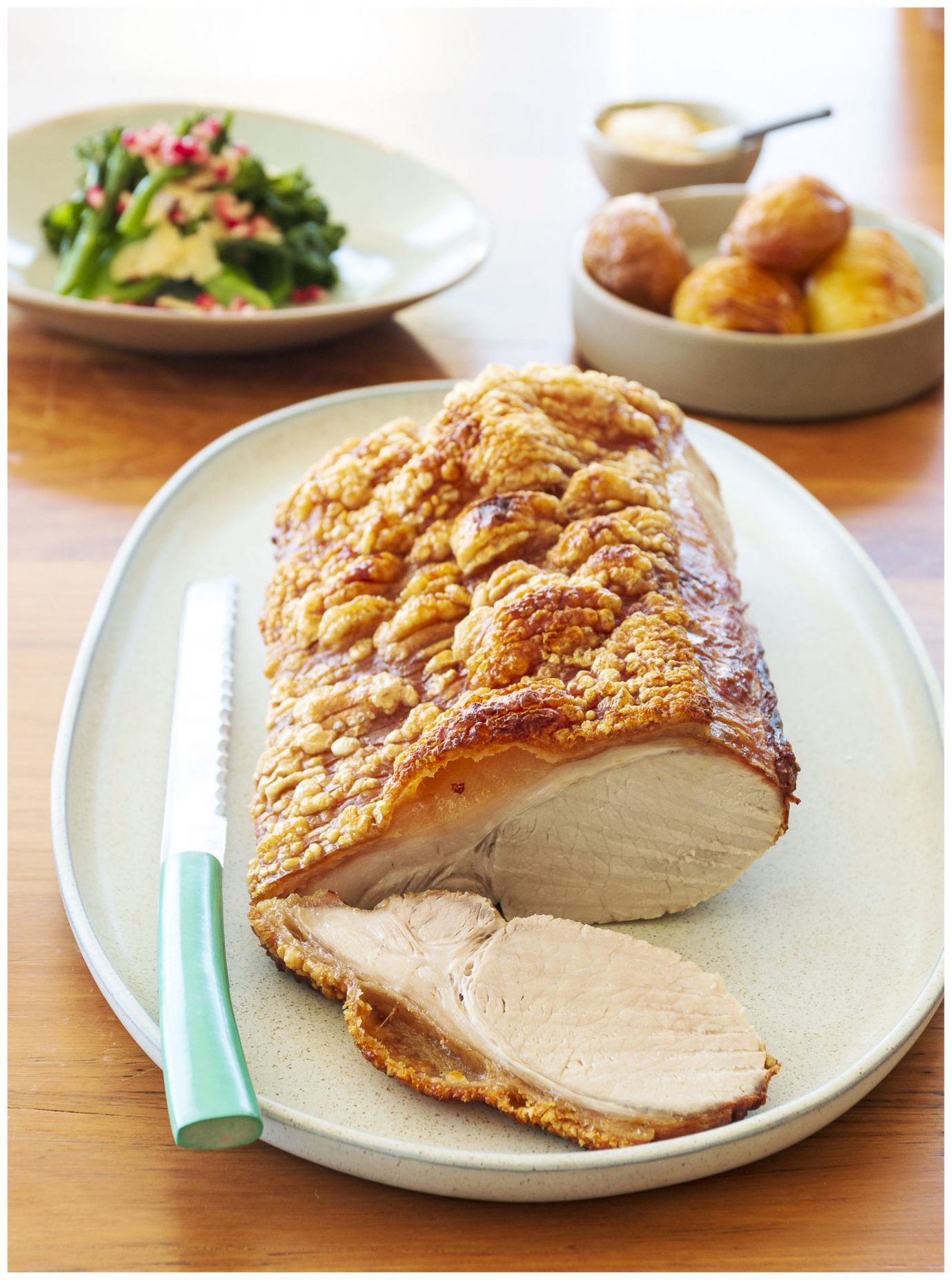 Roast pork loin with apple sauce