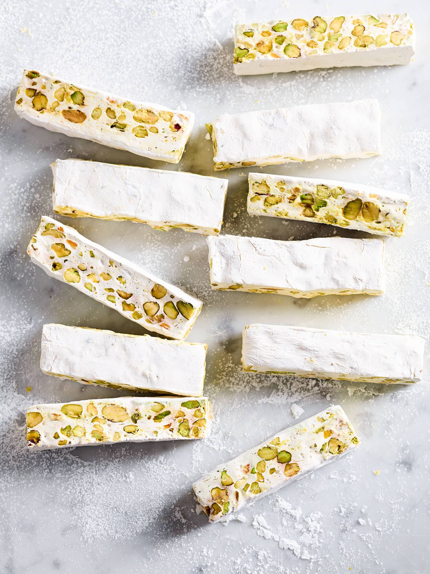 Rosemary, pistachio and white chocolate nougat
