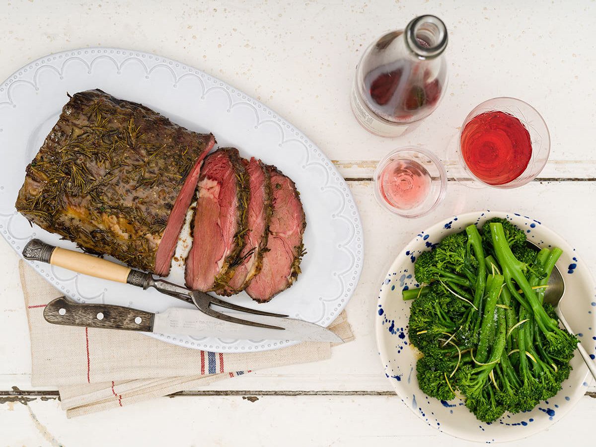 Slow roasted scotch fillet with vino cotto and rosemary