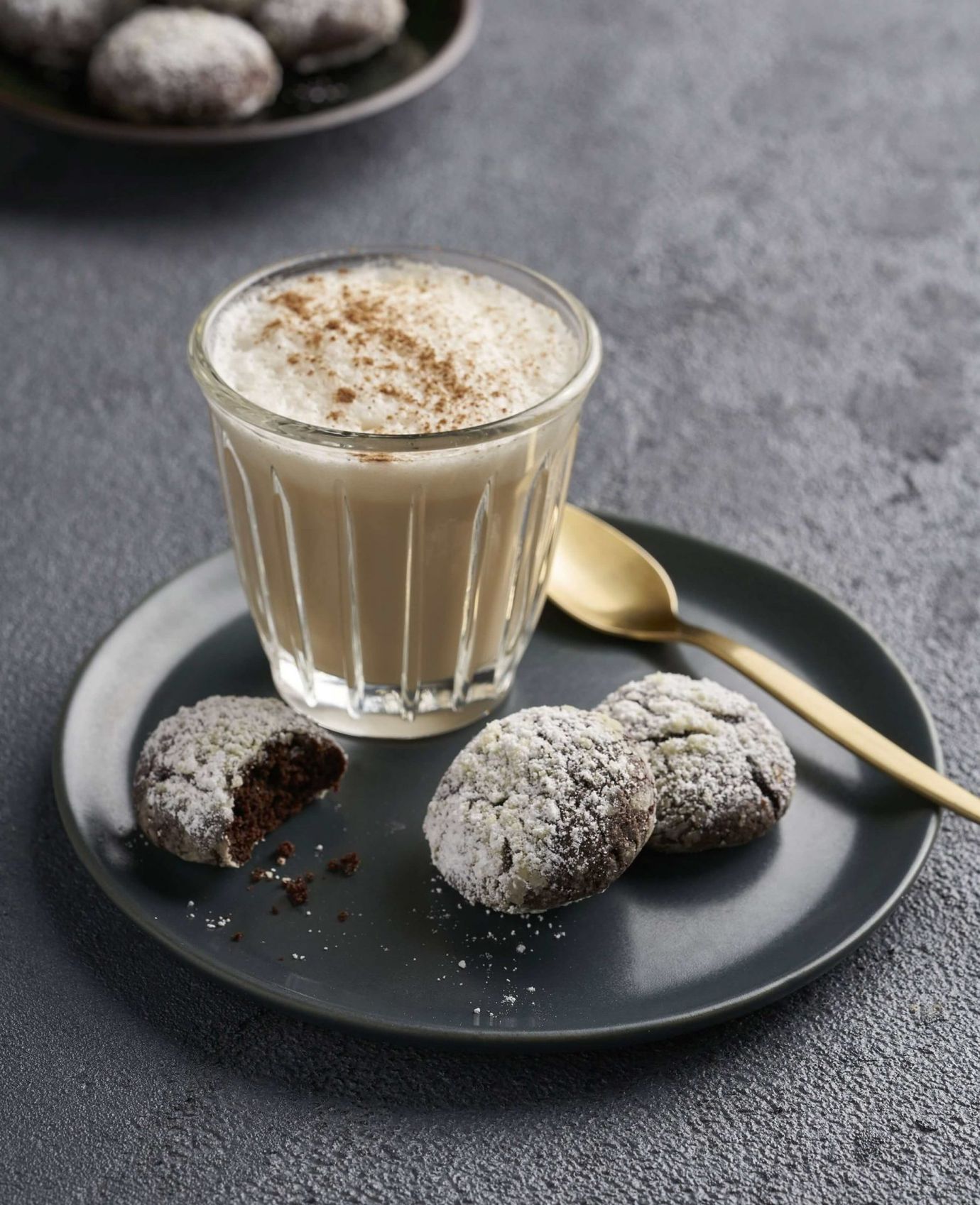 Chai spiced chocolate crinkle biscuits