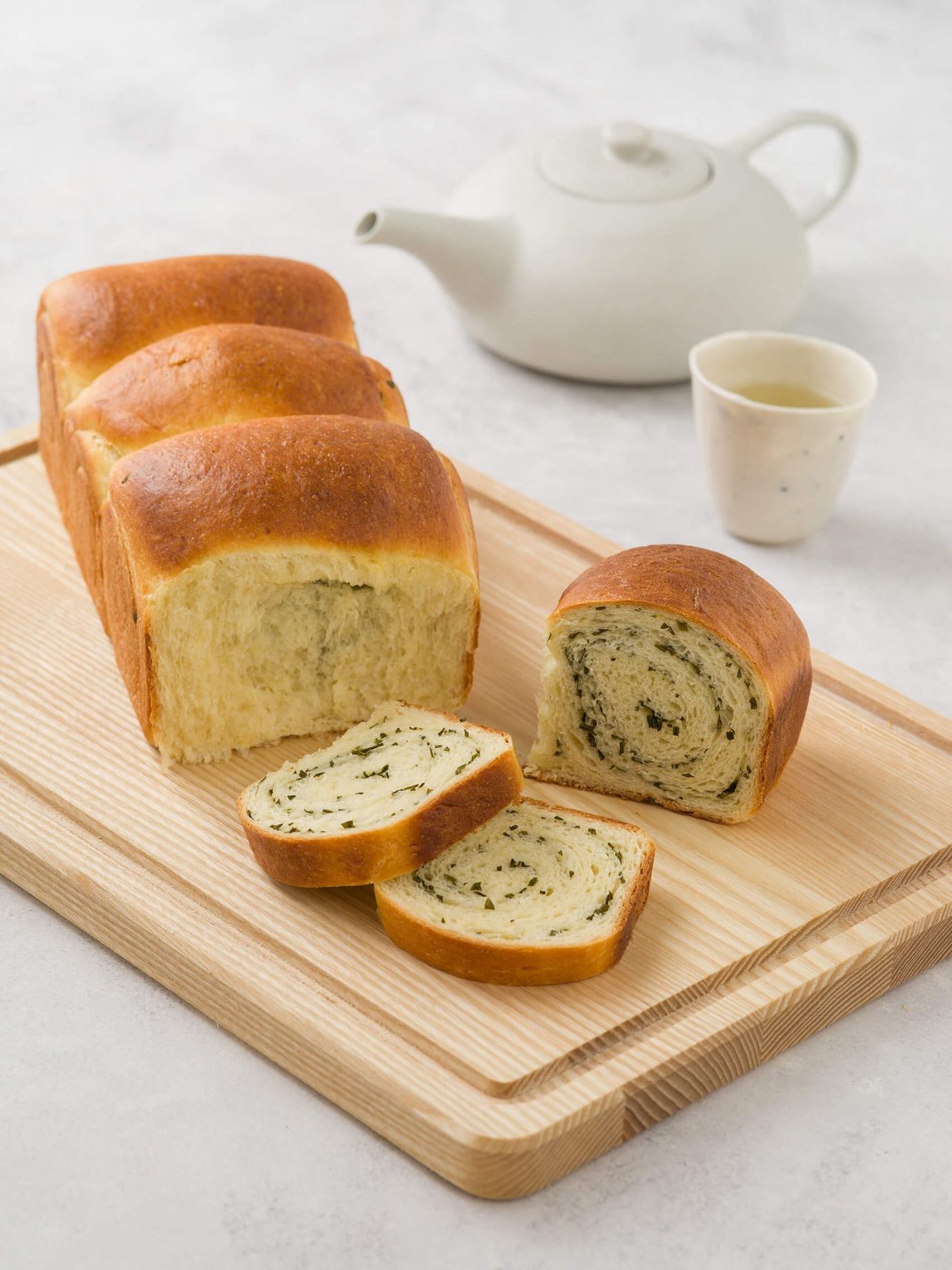 Chive Japanese milk bread
