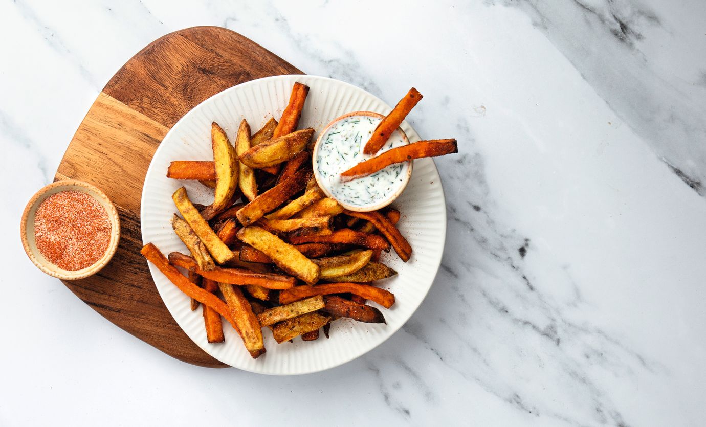 French fries and sweet potato fries