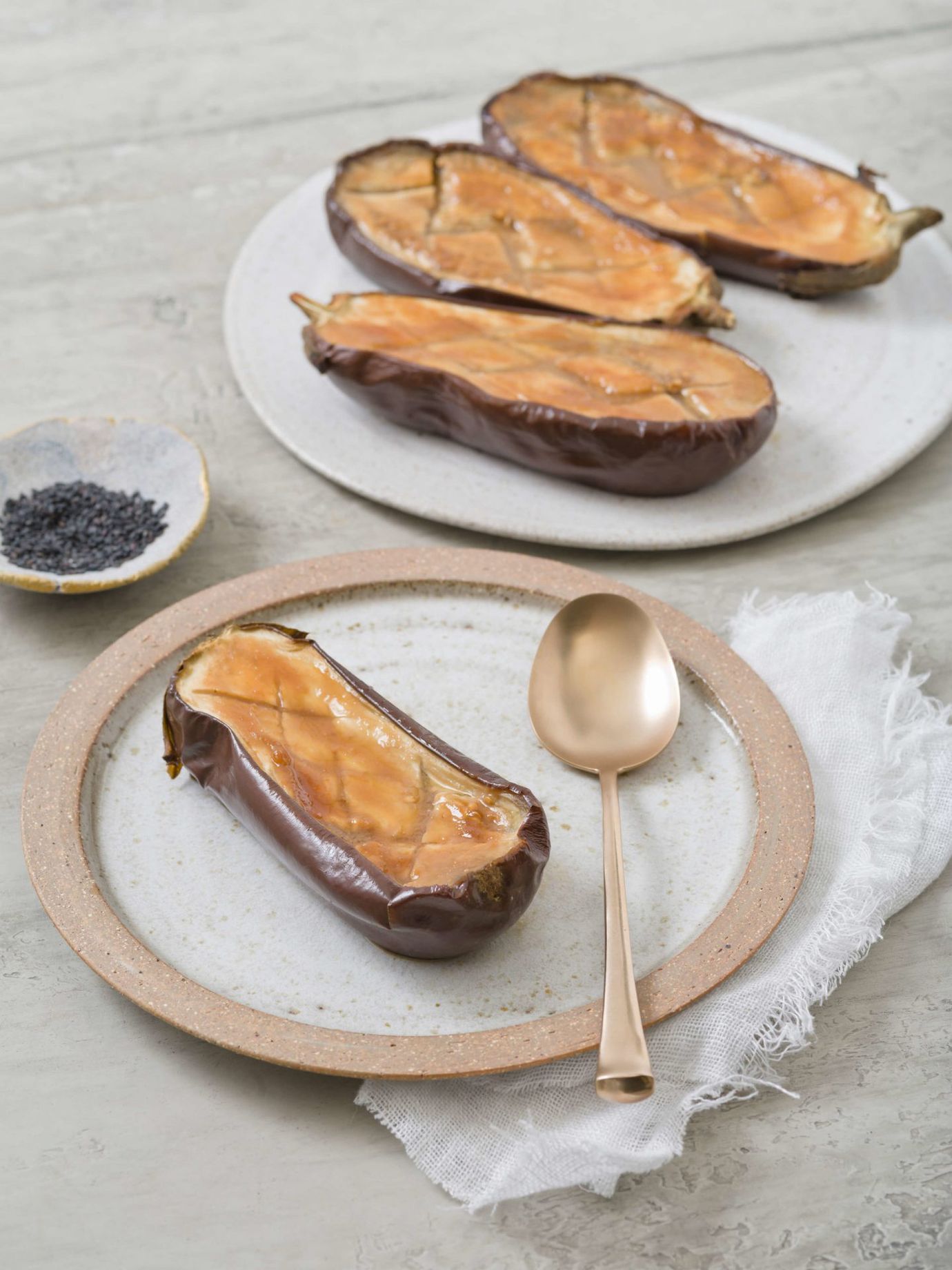 Steamed eggplant with miso