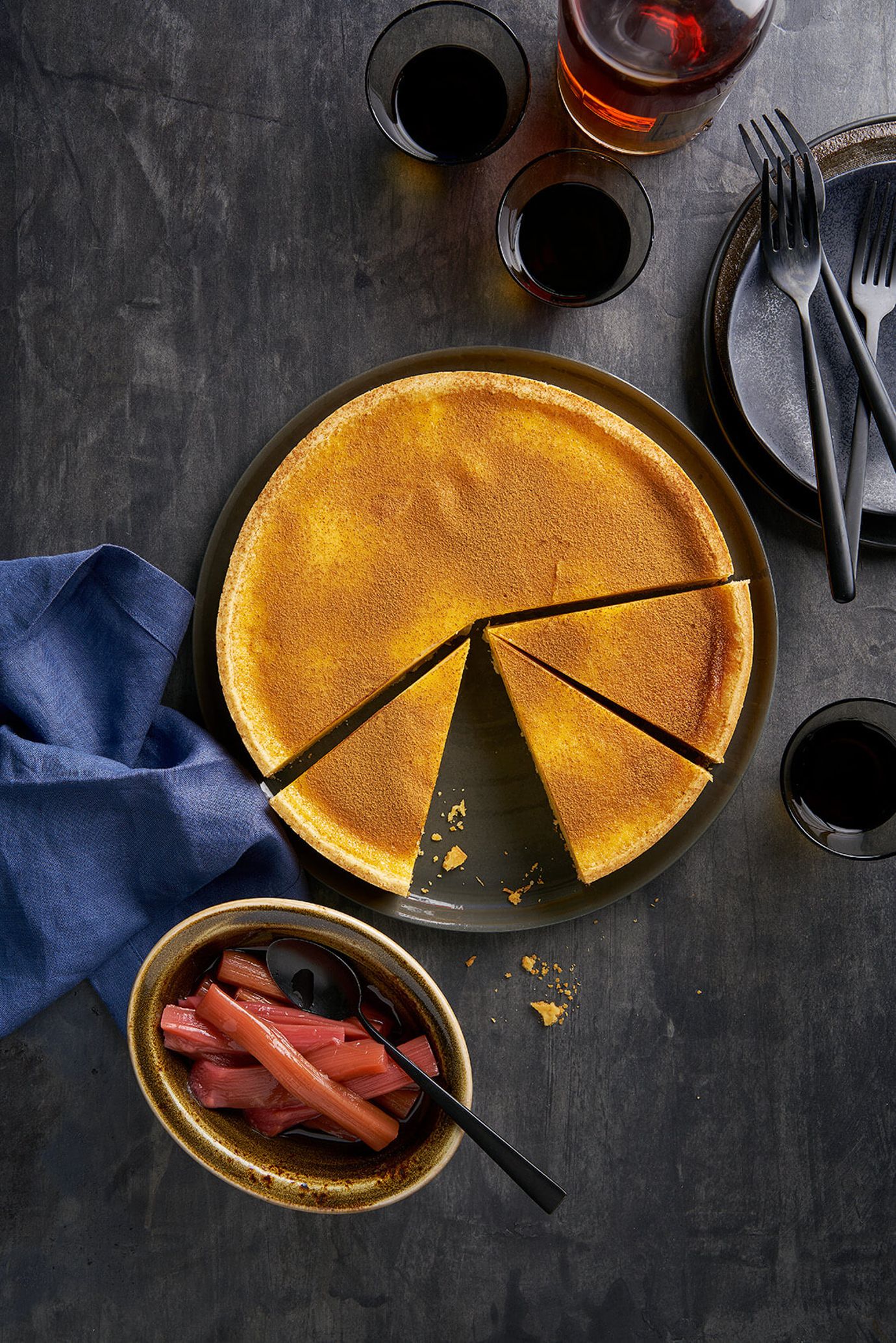 Baked custard tart
