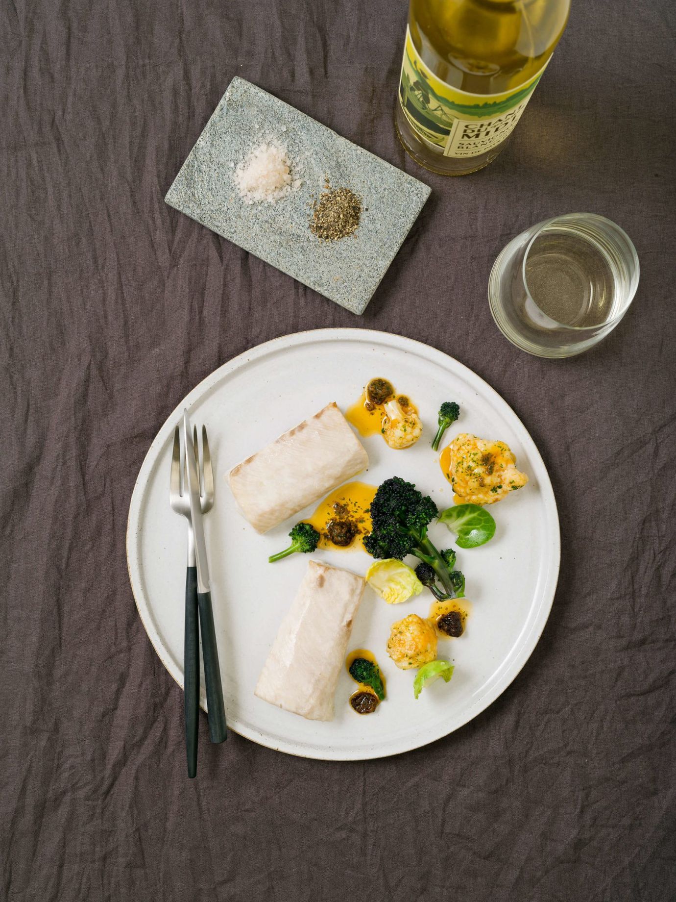 Kingfish, brassica and gascony butter