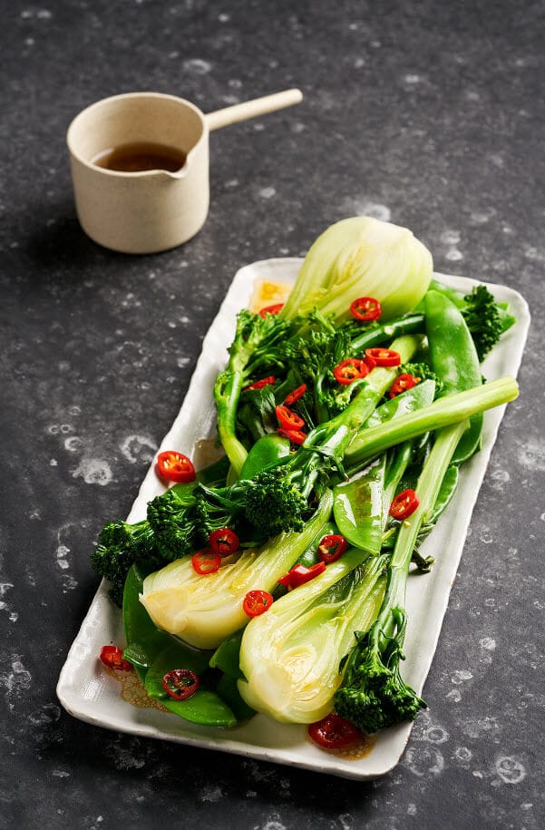Steamed Asian greens