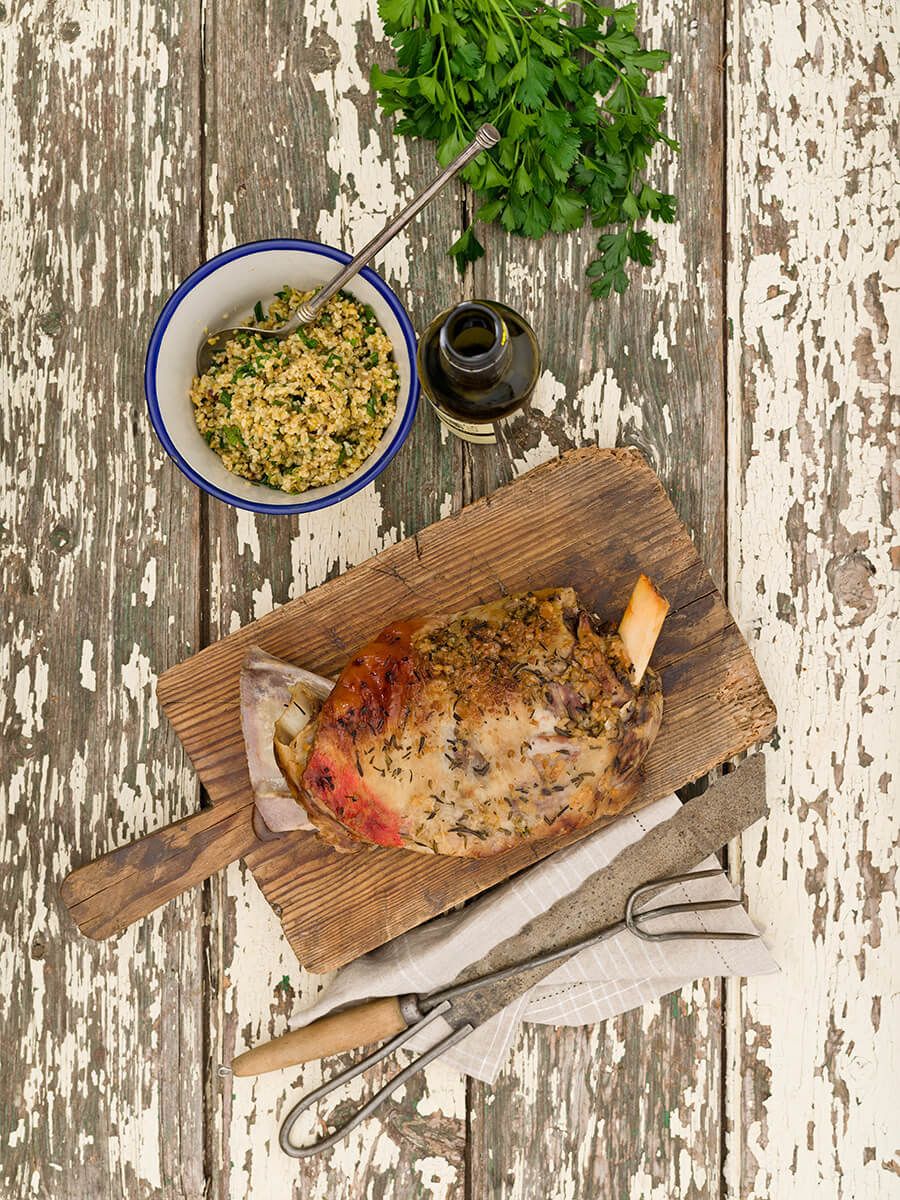 Shoulder of lamb cooked in a bag