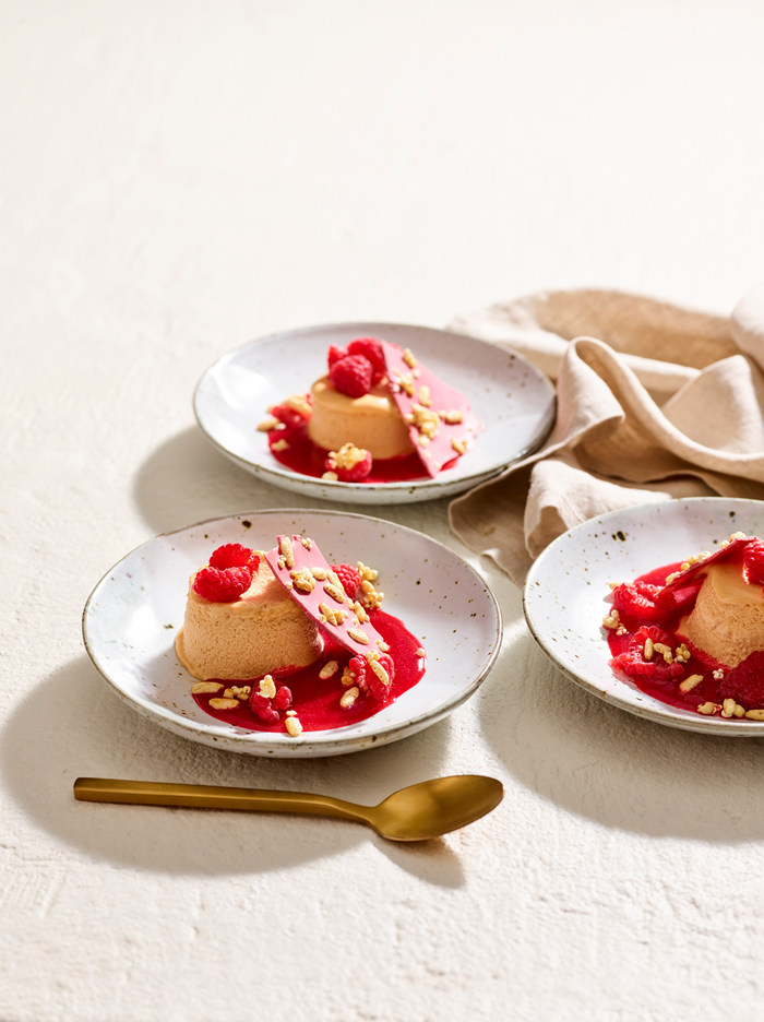 Peanut Butter Parfait With Raspberry And Honeyed Rice Pops Recipe ...