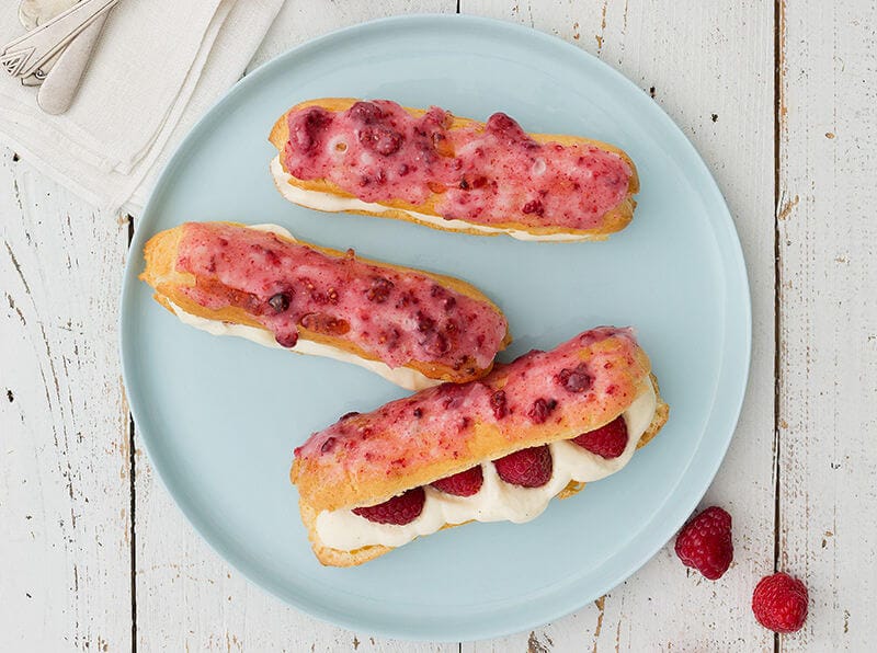 Raspberry èclairs