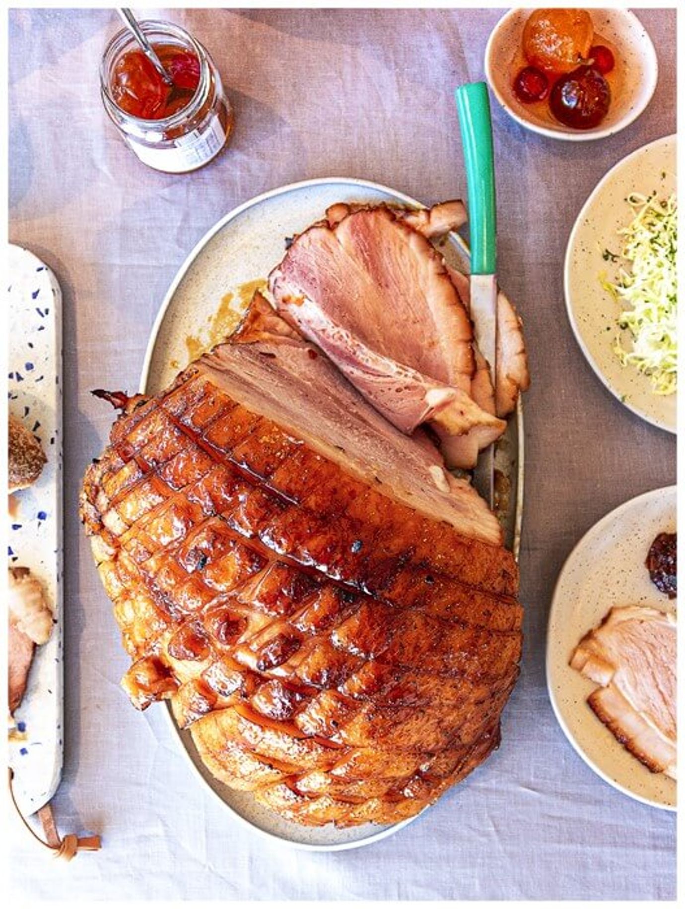 Traditional glazed ham