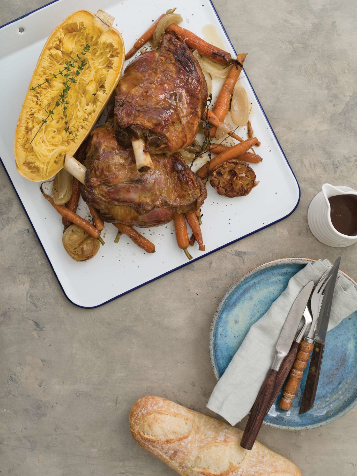 Lamb shoulder with spaghetti squash