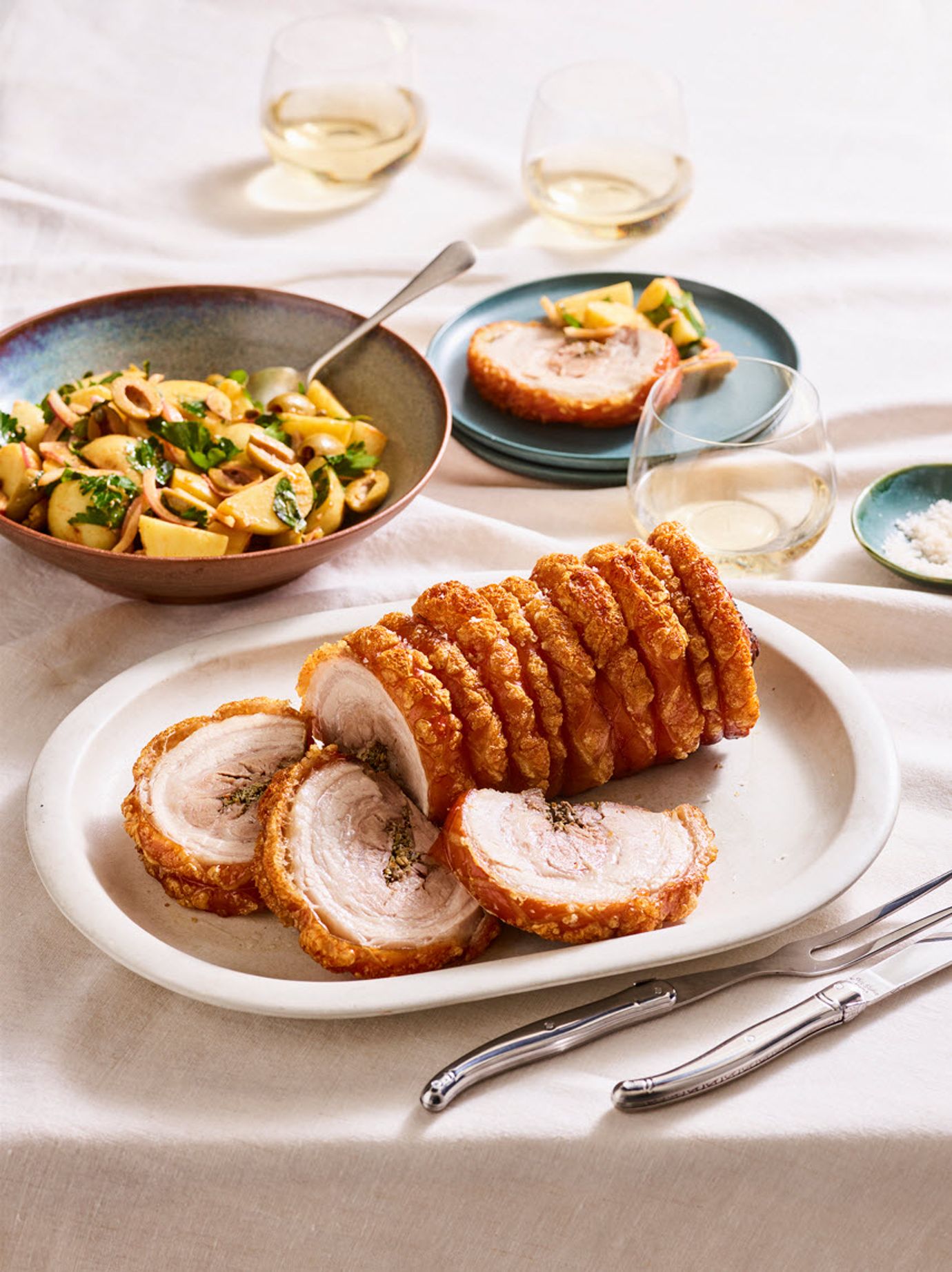 Porchetta with summer potato salad