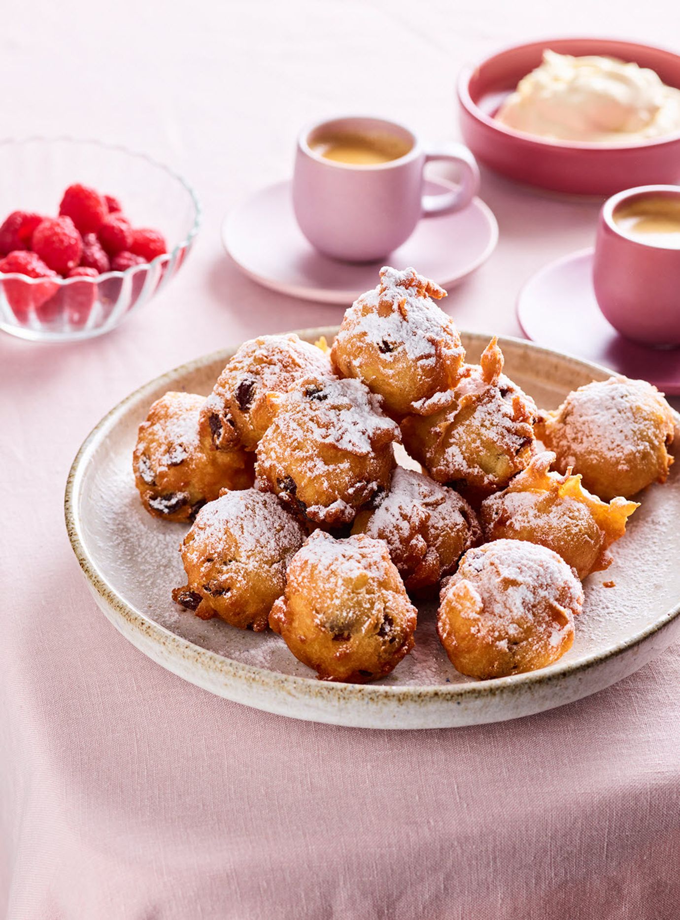 Italian doughnuts (frittole) with mascarpone