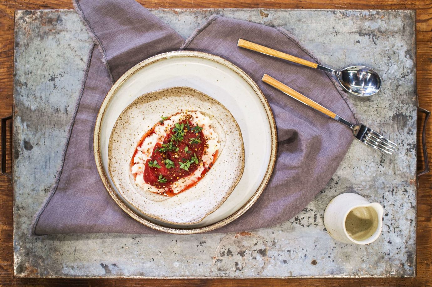 Quince, lemon thyme and rice pudding