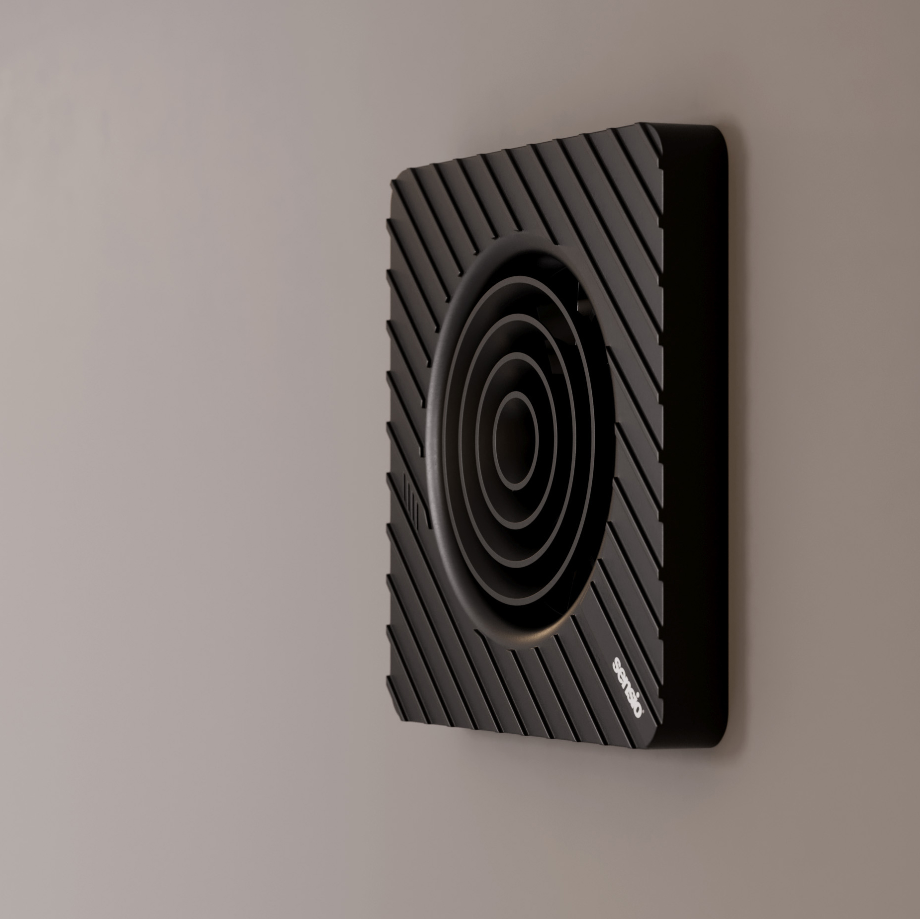Sensio Drax Black Wall Ventilation Fan with Ducting Kit - 100mm