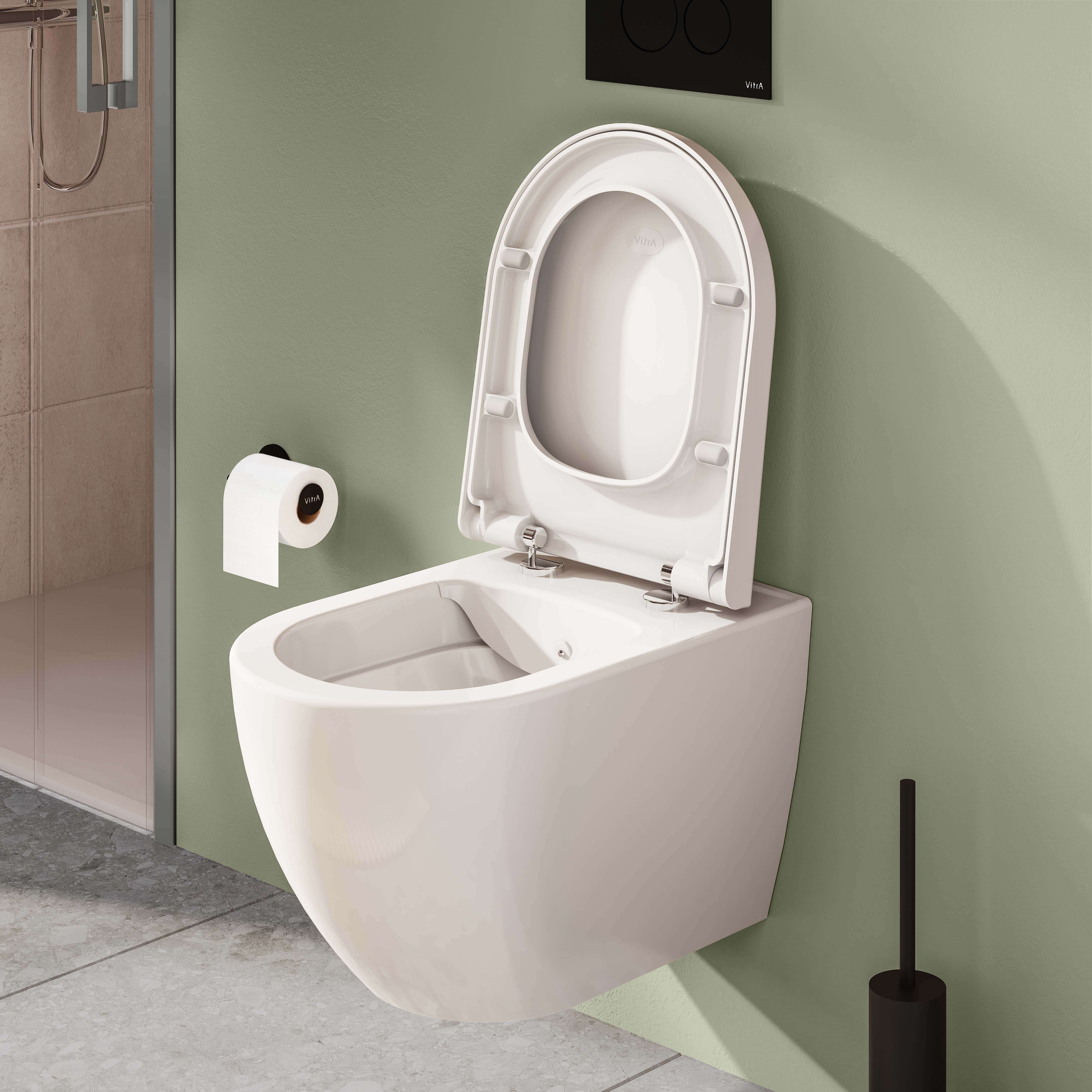 Kerala Round Smooth Flush Wall Hung Toilet Pan & Soft Close Seat