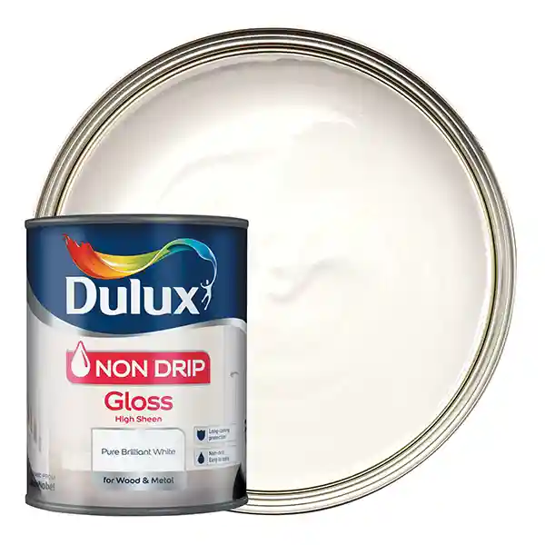Dulux Non Drip Gloss Paint - Pure Brilliant White - 750ml