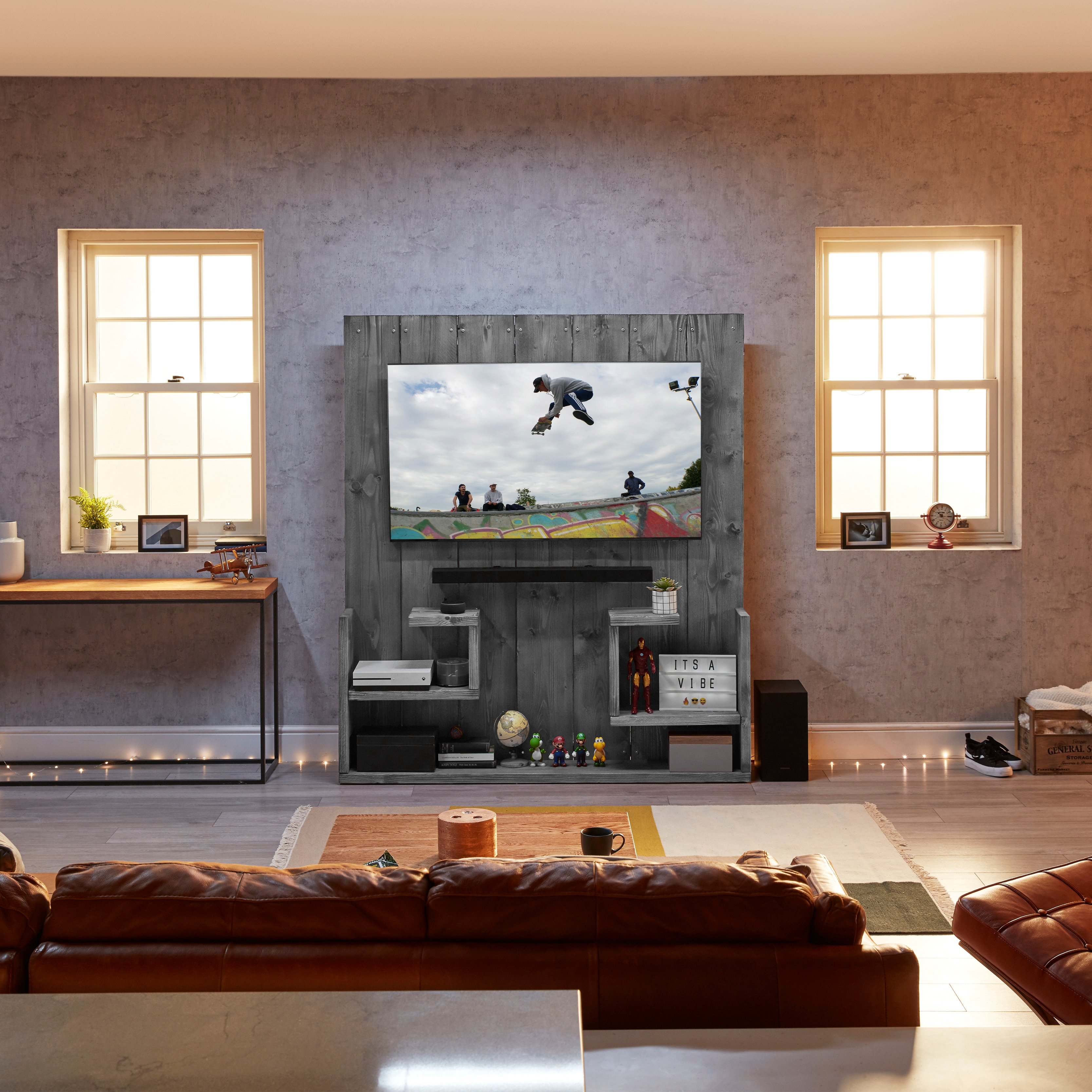 DIY entertainment wall unit