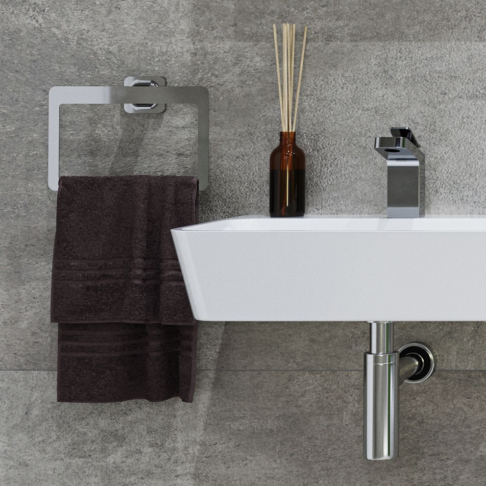 Croydex Flexi-Fix™ Shoreditch Bathroom Towel Ring - Chrome