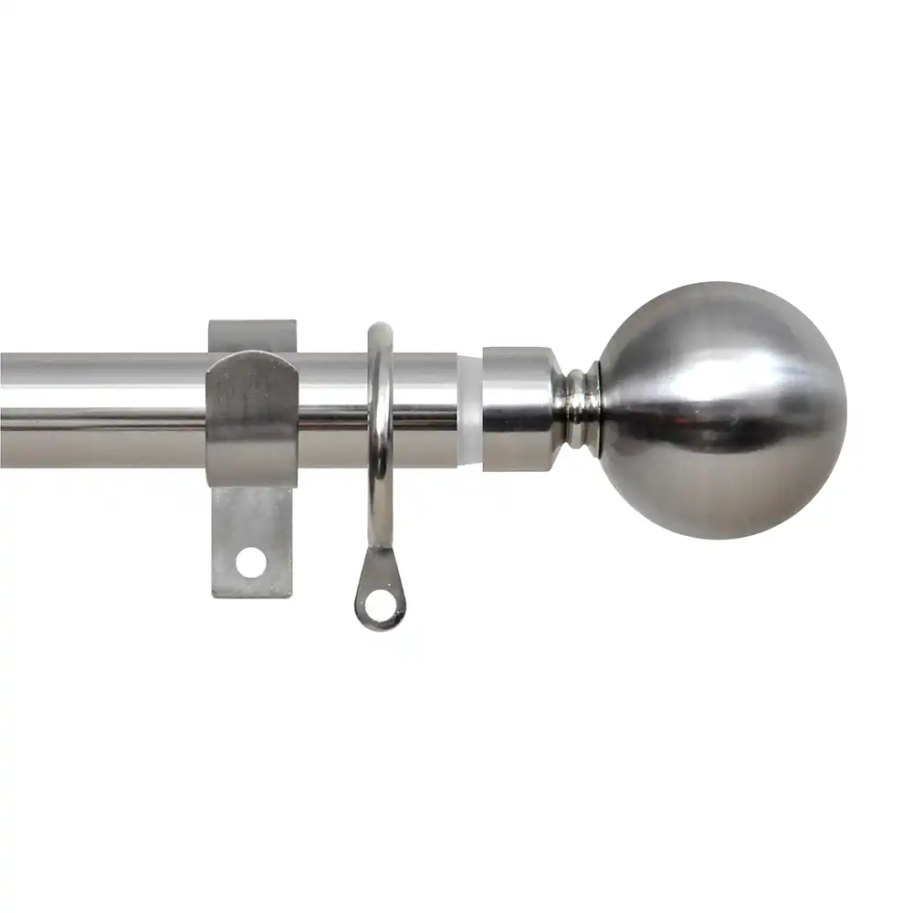 Wickes 16/19mm Extendable Metal Curtain Pole Stainless Steel (2.1 - 3.6m)