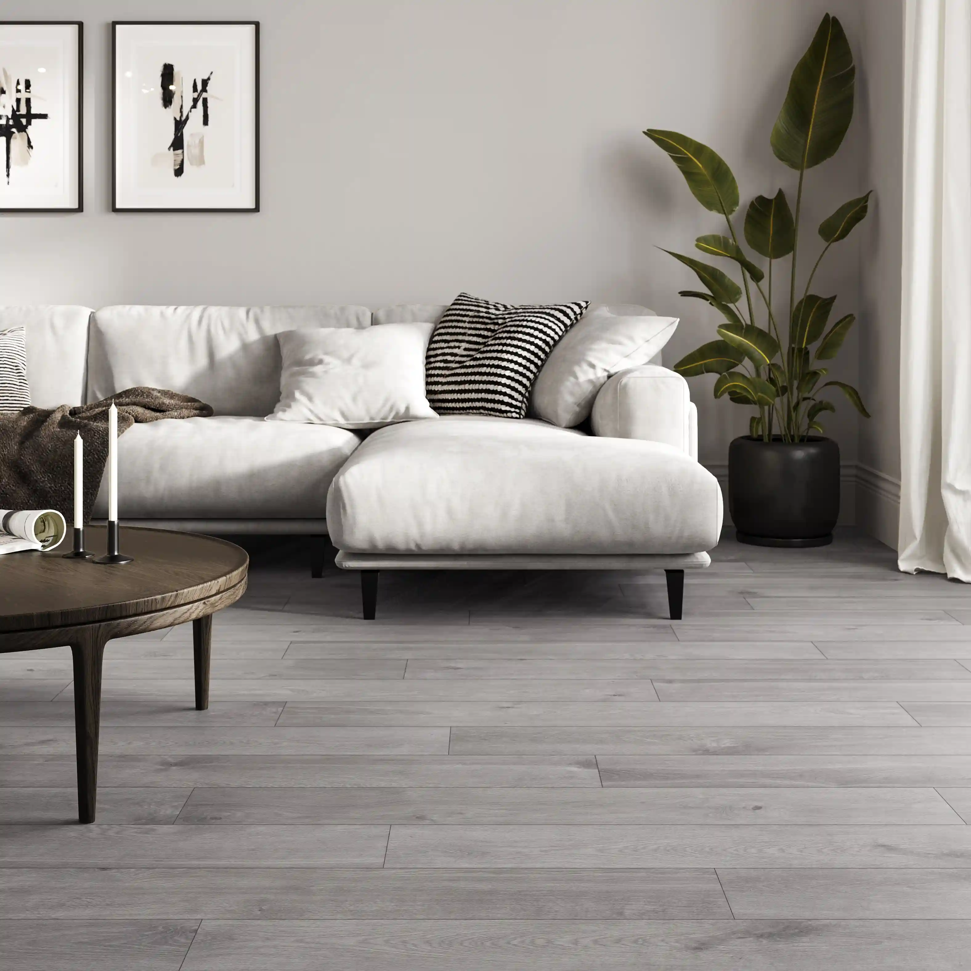 Elderwood Medium Grey Oak 12mm Laminate Flooring - 1.48m2