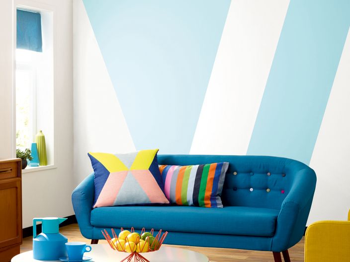 Graphic paint decoration on wall