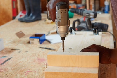 Drilling into wood